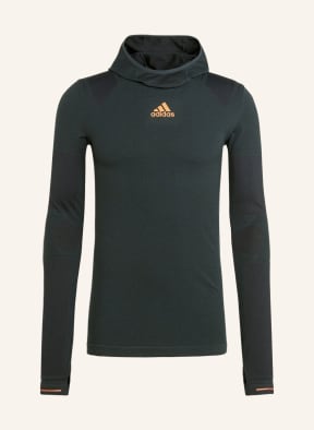 adidas Running shirt X-CITY, Color: DARK GREEN/ BLACK (Image 1)