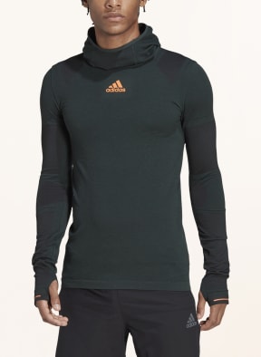 adidas Running shirt X-CITY, Color: DARK GREEN/ BLACK (Image 1)