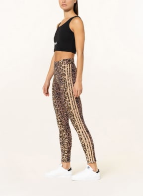 adidas Originals 7/8 leggings with tuxedo stripe, Color: BLACK/ BEIGE (Image 1)