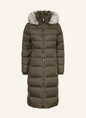 TOMMY HILFIGER Daunenmantel TYRA mit abnehmbarem Kunstpelz, Farbe: KHAKI (Bild 1)