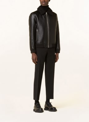 HUGO Jacket BEVNIKO in leather look with teddy, Color: BLACK (Image 1)