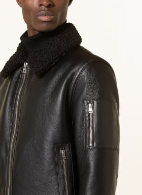 HUGO Jacket BEVNIKO in leather look with teddy, Color: BLACK (Image 1)
