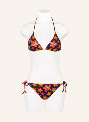 VILEBREQUIN Triangle bikini top FLEUR , Color: DARK BLUE/ ORANGE/ NEON YELLOW (Image 1)