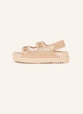 GUCCI Platform sandals with decorative gems, Color: 9960 LT POWDER/SKIN ROSE (Image 1)