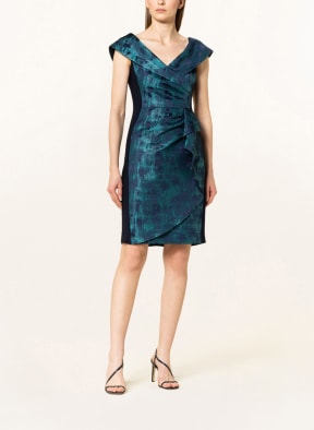 Joseph Ribkoff SIGNATURE Cocktailkleid im Materialmix mit Glitzergarn, Farbe: DUNKELBLAU/ TÜRKIS (Bild 1)