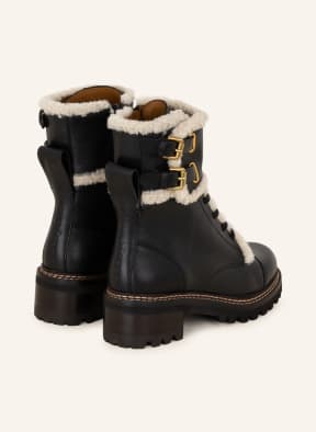 SEE BY CHLOÉ Boots MALLORY with real fur, Color: BLACK (Image 1)