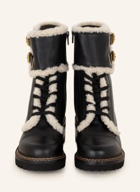 SEE BY CHLOÉ Boots MALLORY with real fur, Color: BLACK (Image 1)