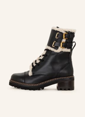 SEE BY CHLOÉ Boots MALLORY with real fur, Color: BLACK (Image 1)
