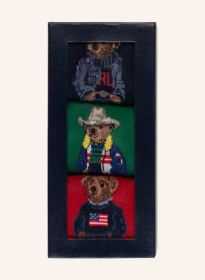 POLO RALPH LAUREN 3er-Pack Strümpfe mit Geschenkbox , Farbe: 001 GB SEASONAL BEARS (Bild 1)
