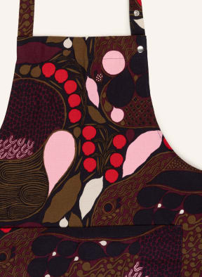 marimekko Apron PIENI RUSAKKO, Color: DARK BLUE/ FUCHSIA/ OLIVE (Image 1)
