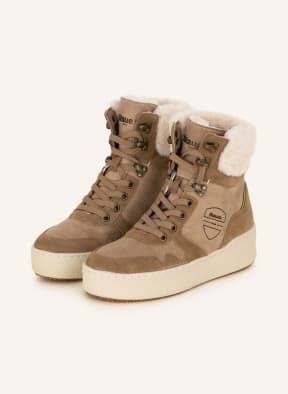 Blauer Schnürboots, Farbe: BEIGE (Bild 1)