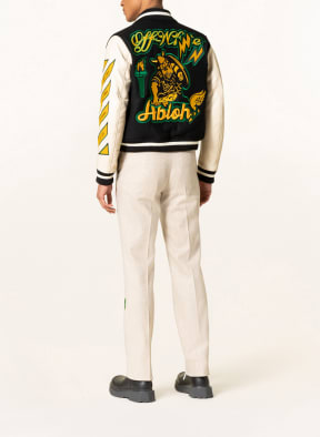 Off-White Bomber jacket in mixed materials, Color: ECRU/ BLACK/ DARK YELLOW (Image 1)