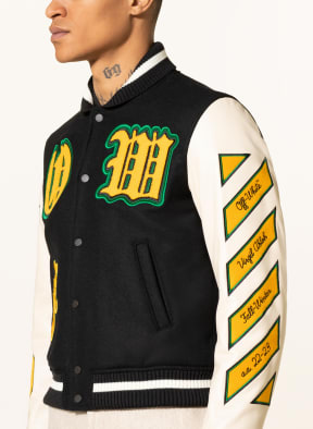 Off-White Bomber jacket in mixed materials, Color: ECRU/ BLACK/ DARK YELLOW (Image 1)