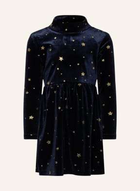 name it Samtkleid, Farbe: DUNKELBLAU/ GOLD (Bild 1)