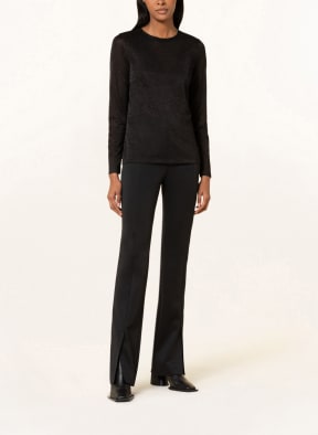 MOS MOSH Long sleeve shirt ASIO with glitter thread, Color: BLACK (Image 1)