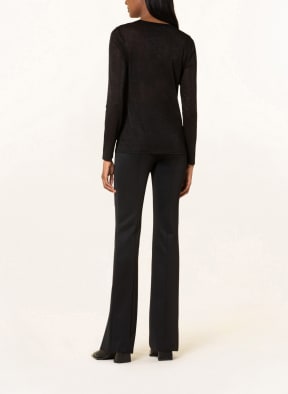 MOS MOSH Long sleeve shirt ASIO with glitter thread, Color: BLACK (Image 1)