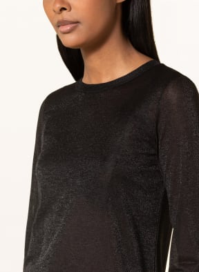 MOS MOSH Long sleeve shirt ASIO with glitter thread, Color: BLACK (Image 1)