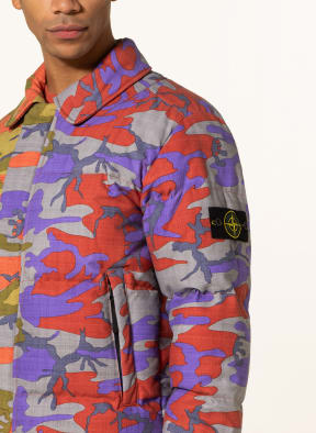 STONE ISLAND Down jacket, Color: DARK ORANGE/ DARK PURPLE/ GRAY (Image 1)