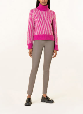 MOS MOSH Rollkragenpullover AIDY, Farbe: FUCHSIA/ HELLGRAU (Bild 1)