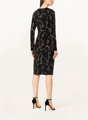 Joseph Ribkoff Jersey dress in wrap look , Color: BLACK/ BROWN/ LIGHT BROWN (Image 1)