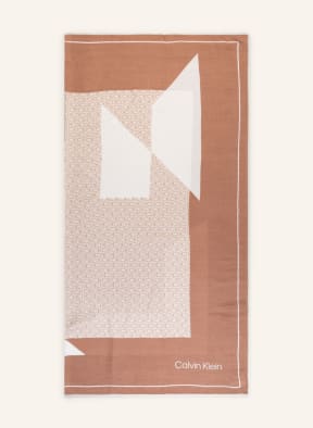 Calvin Klein Scarf, Color: LIGHT BROWN/ CREAM (Image 1)