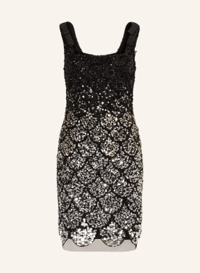 ADRIANNA PAPELL Cocktailkleid mit Pailletten und Schmuckperlen, Farbe: SCHWARZ/ SILBER (Bild 1)