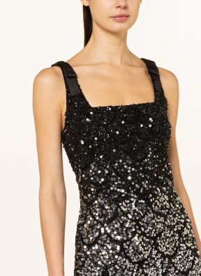 ADRIANNA PAPELL Cocktailkleid mit Pailletten und Schmuckperlen, Farbe: SCHWARZ/ SILBER (Bild 1)