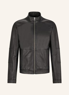 HUGO Leather jacket LOKIS, Color: BLACK (Image 1)