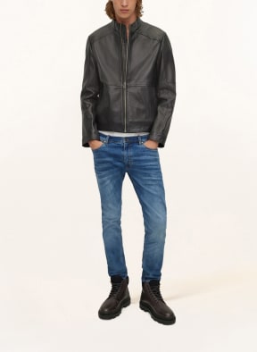 HUGO Leather jacket LOKIS, Color: BLACK (Image 1)