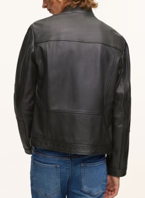 HUGO Leather jacket LOKIS, Color: BLACK (Image 1)