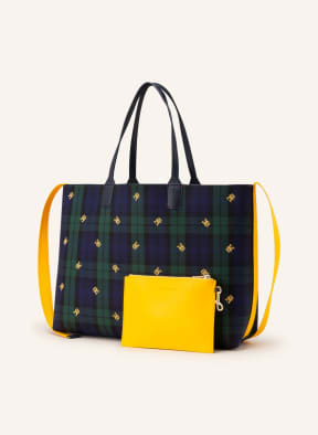 TOMMY HILFIGER Shopper ICONIC mit Pouch , Farbe: GRÜN/ DUNKELBLAU/ SCHWARZ (Bild 1)