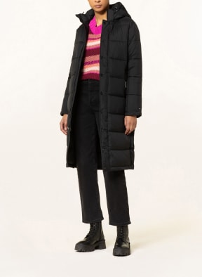 khujo Oversized quilted coat CORINNA with removable hood, Color: BLACK (Image 1)