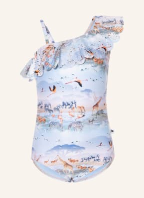 molo One-Shoulder-Badeanzug NET mit UV-Schutz 50+, Farbe: HELLBLAU (Bild 1)