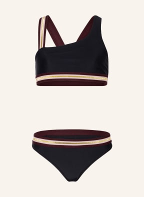 molo Góra od bikini bustier NICOLA z ochroną UV 50+, Kolor: CZARNY/ CIEMNOCZERWONY (Obrazek 1)