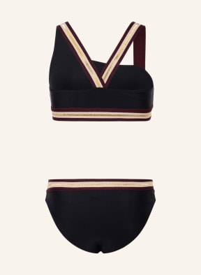 molo Góra od bikini bustier NICOLA z ochroną UV 50+, Kolor: CZARNY/ CIEMNOCZERWONY (Obrazek 1)