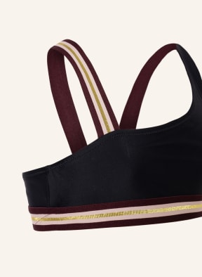 molo Góra od bikini bustier NICOLA z ochroną UV 50+, Kolor: CZARNY/ CIEMNOCZERWONY (Obrazek 1)
