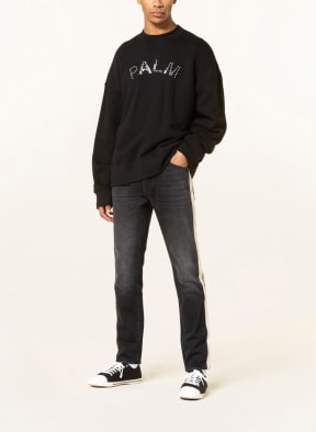 Palm Angels Jeans extra slim fit with tuxedo stripe, Color: 1001 BLACK (Image 1)