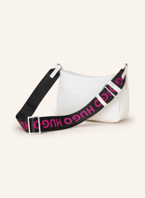 HUGO Schultertasche LOGOSTRAP , Farbe: WEISS/ SCHWARZ/ FUCHSIA (Bild 1)