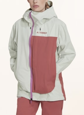 adidas Hardshell-Skijacke TERREX MYSHELTER GTX, Farbe: MINT/ HELLROT/ GRAU (Bild 1)