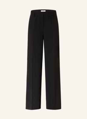DANTE6 Wide leg trousers LUCA with tuxedo stripe , Color: BLACK (Image 1)