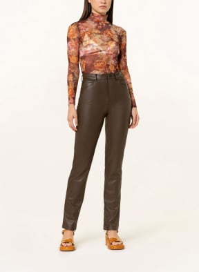 GUESS Long sleeve shirt KAMARIA made of mesh, Color: DARK RED/ GREEN/ YELLOW (Image 1)