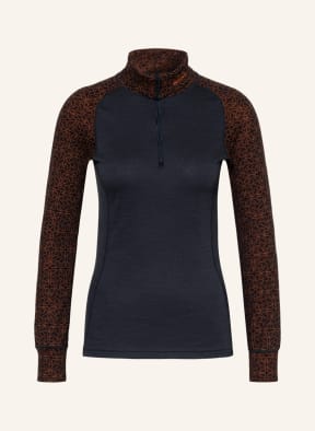 DEVOLD Functional underwear shirt DUO ACTIVE MERINO 200 in merino wool , Color: DARK BLUE/ DARK RED/ ORANGE (Image 1)