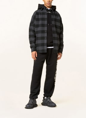 Palm Angels Flannel overshirt, Color: BLACK/ DARK GRAY (Image 1)