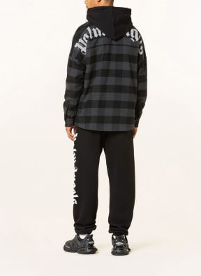 Palm Angels Flannel overshirt, Color: BLACK/ DARK GRAY (Image 1)