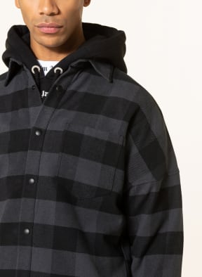 Palm Angels Flannel overshirt, Color: BLACK/ DARK GRAY (Image 1)