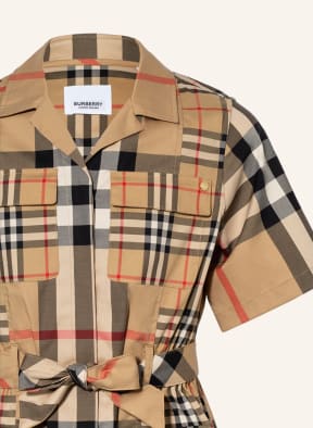 BURBERRY Hemdblusenkleid, Farbe: CAMEL/ SCHWARZ/ ROT (Bild 1)