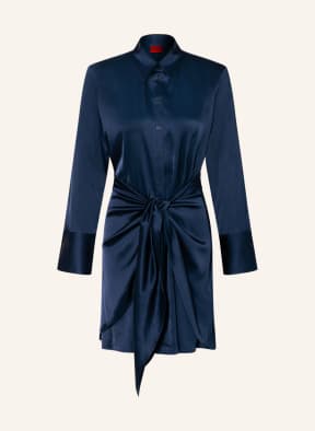 HUGO Hemdblusenkleid KYA aus Satin, Farbe: DUNKELBLAU (Bild 1)