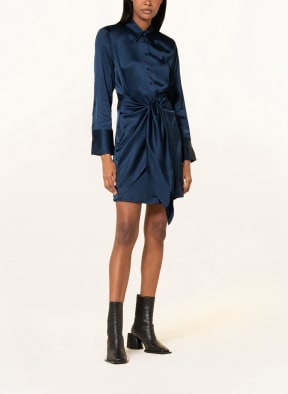 HUGO Hemdblusenkleid KYA aus Satin, Farbe: DUNKELBLAU (Bild 1)