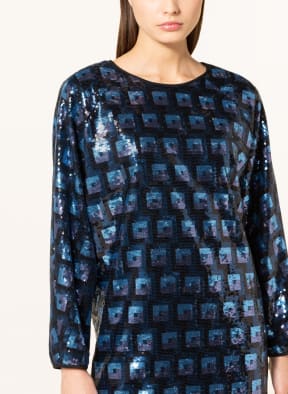 HUGO Cocktailkleid KLIMMA mit Pailletten, Farbe: DUNKELBLAU/ SCHWARZ (Bild 1)