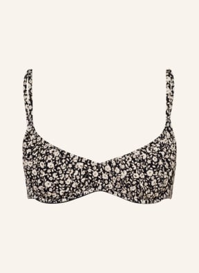 TORY BURCH Underwired bikini top, Color: BLACK/ LIGHT YELLOW (Image 1)